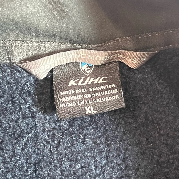 Kuhl Men's XL Quarter Zip Pile Sweater - Dark Blue with Gray Accents - Picture 4 of 7